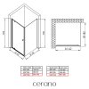 CERANO - Sprchovací kút Ferri Ľ/P - 6 mm - chróm, transparentné sklo - 100x100x195 cm - pivotový