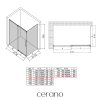 CERANO - Sprchovací kút Lantono L/P - 8 mm - Soft-Close - čierna matná, transparentné sklo - 140x100x195 cm - posuvný