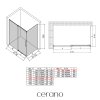 CERANO - Sprchovací kút Lantono L/P - 8 mm - Soft-Close - čierna matná, transparentné sklo - 140x70x195 cm - posuvný