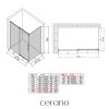 CERANO - Sprchovací kút Lantono L/P - 8 mm - Soft-Close - čierna matná, transparentné sklo - 160x70x195 cm - posuvný