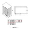 CERANO - Sprchovací kút Lantono L/P - 8 mm - Soft-Close - chróm, transparentné sklo - 140x80x195 cm - posuvný