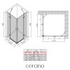 CERANO - Sprchovací kút Marino Duo Ľ/P - 6 mm - chróm, transparentné sklo - 90x90x190 cm - pántový