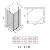 CERANO - Sprchovací kút Marino Ľ/P - 6 mm - čierna matná, transparentné sklo - 100x80x190 cm - pántový
