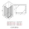 CERANO - Sprchovací kút Marino Ľ/P - 6 mm - čierna matná, transparentné sklo - 100x90x190 cm - pántový