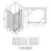 CERANO - Sprchovací kút Marino Ľ/P - 6 mm - chróm, transparentné sklo - 120x100x190 cm - pántový