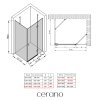 CERANO - Sprchovací kút Marino Ľ/P - 6 mm - chróm, transparentné sklo - 120x80x190 cm - pántový