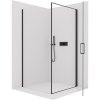 CERANO - Sprchovací kút Porte Ľ/P - 8 mm - čierna matná, transparentné sklo - 80x100x195 cm - otočný