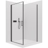 CERANO - Sprchovací kút Porte Ľ/P - 8 mm - čierna matná, transparentné sklo - 80x70x195 cm - otočný
