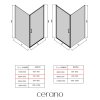 CERANO - Sprchovací kút Porte Ľ/P - 8 mm - chróm, transparentné sklo - 80x80x195 cm - otočný