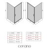 CERANO - Sprchovací kút Porte Ľ/P - 8 mm - chróm, transparentné sklo - 90x80x195 cm - otočný