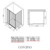 CERANO - Sprchovací kút Santini Ľ/P - 6 mm - čierna matná, transparentné sklo - 140x100x195 cm - pivotový