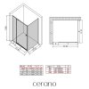 CERANO - Sprchovací kút Santini Ľ/P - 6 mm - chróm, transparentné sklo - 100x90x195 cm - pivotový
