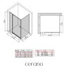 CERANO - Sprchovací kút Santini Ľ/P - 6 mm - chróm, transparentné sklo - 110x80x195 cm - pivotový