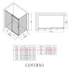 CERANO - Sprchovací kút Santoro Ľ/P - 6 mm - chróm, transparentné sklo - 110x80x195 cm - posuvný