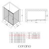 CERANO - Sprchovací kút Santoro Ľ/P - 6 mm - chróm, transparentné sklo - 110x90x195 cm - posuvný