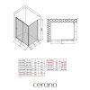 CERANO - Sprchovací kút Varone POINT Ľ/P - 6 mm - chróm, transparentné sklo - 140x70x195 cm - posuvný