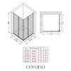 CERANO - Sprchovací kút Volpe Duo Ľ/P - 6 mm - chróm, transparentné sklo - 80x80x190 cm - zalamovacie