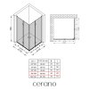 CERANO - Sprchovací kút Volpe Duo Ľ/P - 6 mm - chróm, transparentné sklo - 90x90x190 cm - zalamovacie
