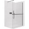 CERANO - Sprchová zástena Walk-in Onyx Cube Ľ/P - 8 mm + polička / držiak na uteráky - hranatá vzpera - čierna matná, transparentné sklo - 130x200 cm