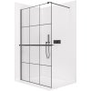 482932 1 cerano sprchova zastena walk in onyx round l p 8 mm policka drzak na rucniky kulata vzpera cerna matna industrialni sklo 100x200 cm