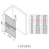 CERANO - Sprchová zástena Walk-in Onyx Top Cube Ľ/P - 8 mm - hranatá vzpera + polička/držiak na uteráky - čierna matná, grafitové sklo - 60x200 cm