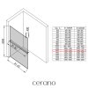 CERANO - Sprchová zástena Walk-in Onyx Top Cube Ľ/P - 8 mm - hranatá vzpera + polička/držiak na uteráky - chróm, mliečne sklo - 120x200 cm