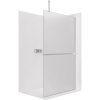 CERANO - Sprchová zástena Walk-in Onyx Top Cube Ľ/P - 8 mm - hranatá vzpera + polička/držiak na uteráky - chróm, mliečne sklo - 70x200 cm