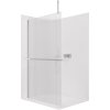 CERANO - Sprchová zástena Walk-in Onyx Top Cube Ľ/P - 8 mm - hranatá vzpera + polička/držiak na uteráky - chróm, ryhované sklo - 130x200 cm