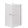 CERANO - Sprchová zástena Walk-in Onyx Top Cube Ľ/P - 8 mm - hranatá vzpera + polička/držiak na uteráky - chróm, ryhované sklo - 90x200 cm