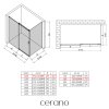CERANO - Sprchovací kút Santoro Ľ/P - 8 mm - chróm, transparentné sklo - 100x80x195 cm - posuvný