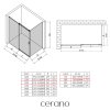CERANO - Sprchovací kút Santoro Ľ/P - 8 mm - chróm, transparentné sklo - 120x80x195 cm - posuvný