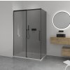 CERANO - Sprchovací kút Lantono L/P - 8 mm - Soft-Close - čierna matná, grafitové sklo - 140x70x195 cm - posuvný