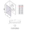 CERANO - Sprchová zástena Walk-in Crystal Ľ/P - 8 mm - bezvzperový systém - biela matná, grafitové sklo - 60x200 cm