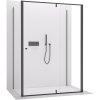 CERANO - Trostenný sprchovací kút Santini UL/P - 6 mm - čierna matná, transparentné sklo - 120x80x195 cm - pivotový