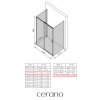 CERANO - Trostenný sprchovací kút Varone LINE UL/P - 6 mm - chróm, transparentné sklo - 110x100x195 cm - posuvný