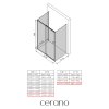CERANO - Trostenný sprchovací kút Varone POINT UL/P - 6 mm - chróm, transparentné sklo - 160x100x195 cm - posuvný
