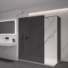 637486 2 cerano sprchova zastena walk in onyx t l p 10 mm hranata vzpera cerna matna grafitove sklo 130x100 cm