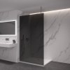 CERANO - Sprchová zástena Walk-in Onyx Top Cube Ľ/P - 10 mm - hranatá vzpera - chróm, grafitové sklo - 130x200 cm