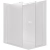 CERANO - Sprchová zástena Walk-in Onyx TL/P - 8 mm - hranatá vzpera - biela matná, mliečne sklo - 140x40x200 cm