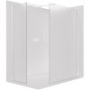 CERANO - Sprchová zástena Walk-in Onyx TL/P - 8 mm - hranatá vzpera - biela matná, mliečne sklo - 80x30x200 cm