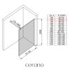 609067 cerano sprchova zastena walk in onyx round l p 8 mm kulata vzpera bila matna grafitove sklo 40x200 cm