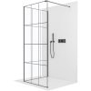 CERANO - Sprchová zástena Walk-in Onyx Corner Cube Ľ/P - 8 mm - hranatá vzpera - čierna matná, industriálne sklo - 150x110x200 cm