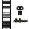 663826 3 cerano koupelnovy radiatorovy set franko ustredni vytapeni stredove pripojeni 50 mm 514w cerna matna 1600x500 mm