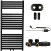 663796 cerano koupelnovy radiatorovy set luigino kombinovane vytapeni termo tyc stredove pripojeni 50 mm 300w cerna matna 970x450 mm