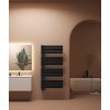 663883 2 cerano koupelnovy radiatorovy set theo ustredni vytapeni asymetricke pripojeni 50 mm 650w cerna matna 1200x500 mm