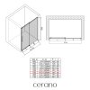CERANO - Sprchové posuvné dvere Lantono - pravá - 8 mm - Soft-Close - čierna matná, mliečne sklo - 150x195 cm