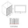 CERANO - Sprchové posuvné dvere Lantono - pravá - 8 mm - Soft-Close - chróm, mliečne sklo - 170x195 cm