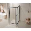 CERANO - Sprchovací kút Versaro L/P - 6 mm - čierna matná, transparentné sklo - 90x80 cm - zasúvacia