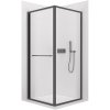 CERANO - Sprchovací kút Versaro L/P - 6 mm - čierna matná, transparentné sklo - 90x90 cm - zasúvacia
