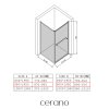 CERANO - Sprchovací kút Versaro L/P - 6 mm - čierna matná, transparentné sklo - 90x90 cm - zasúvacia
